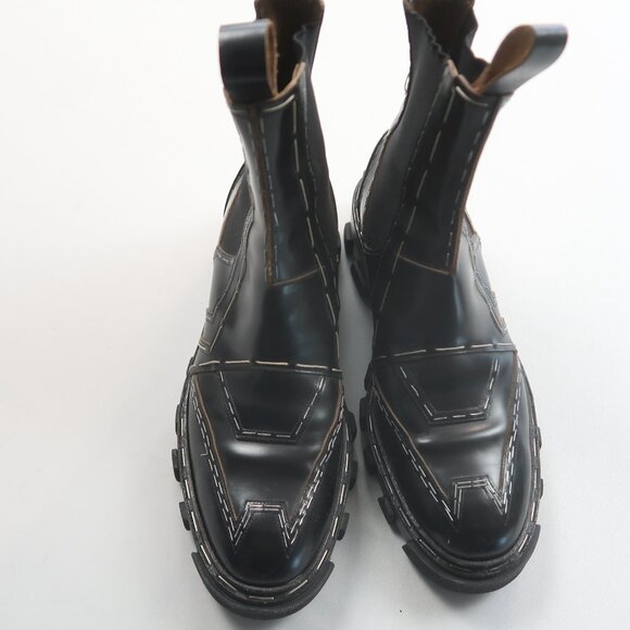 Balenciaga Staple Leather Chelsea Boots Black 39.5 - Picture 5 of 13